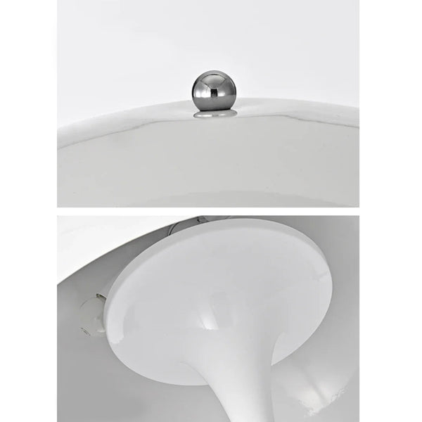 Lampadaire danois moderne du milieu du siècle en forme de champignon blanc