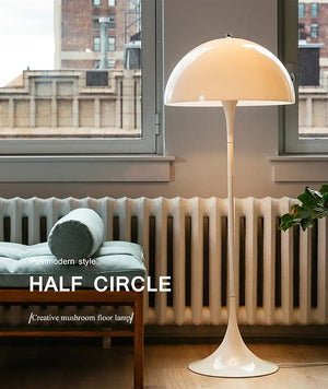 Lampadaire danois moderne du milieu du siècle en forme de champignon blanc