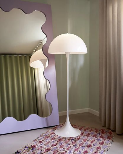 Danish Mid-Century Modern White Mushroom Floor Lamp