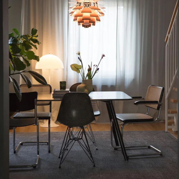 Lampadaire danois moderne du milieu du siècle en forme de champignon blanc