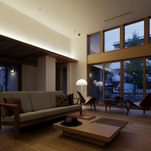 Lampadaire danois moderne du milieu du siècle en forme de champignon blanc