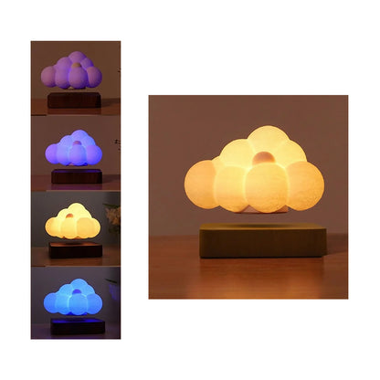 Floating Cloud Wooden Base Lamp