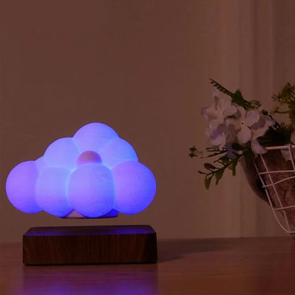 Floating Cloud Wooden Base Lamp