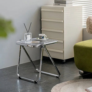 Foldable Acrylic Transparent Small Side Coffee Table