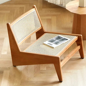 Französische Rattan-Holzcouch