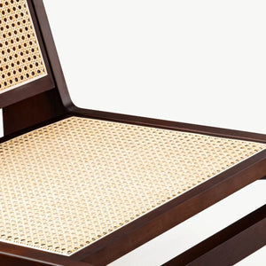 Französische Rattan-Holzcouch