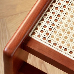 Französische Rattan-Holzcouch