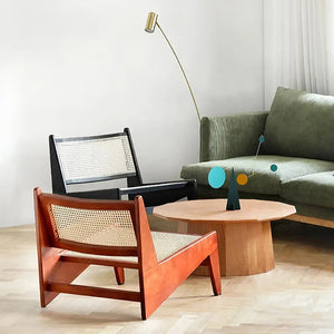 Französische Rattan-Holzcouch