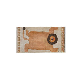 MokoMoko Funny Face Lion & Leopard Art Carpet Area Rug