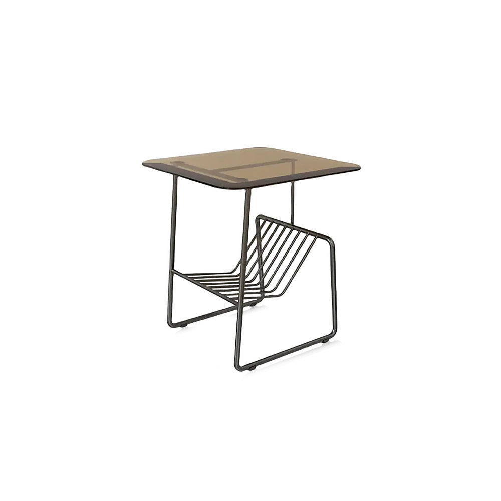 Glass Top Metal Rack Side Table