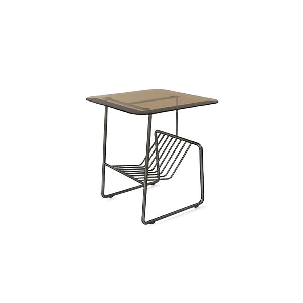 Glass Top Metal Rack Side Table
