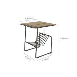 Glass Top Metal Rack Side Table