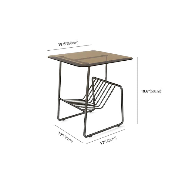 Glass Top Metal Rack Side Table
