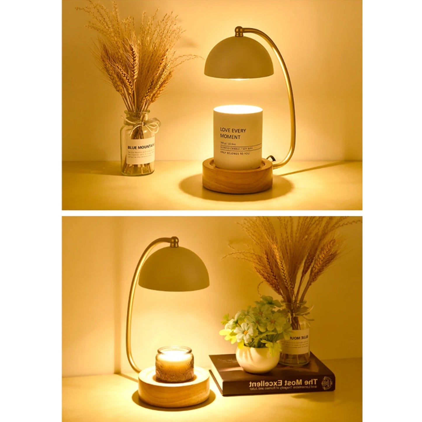 Golden Stand Dome Candle Warmer