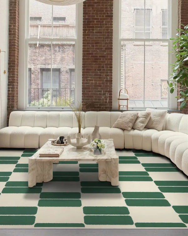Green French Retro Carpet Area Rug