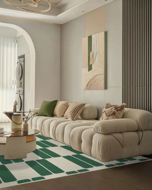 Green French Retro Carpet Area Rug