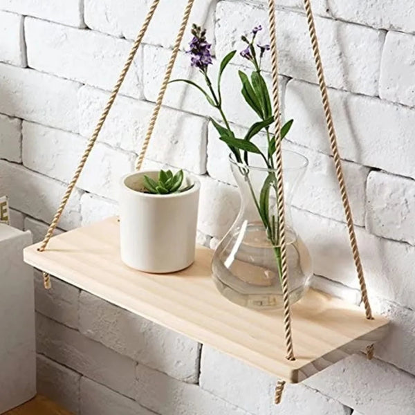 Wooden Hanging Swing Wall Shelf