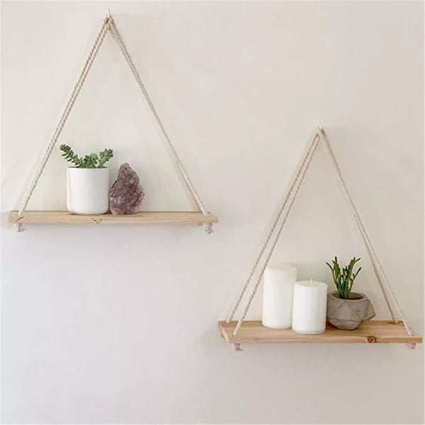 Wooden Hanging Swing Wall Shelf