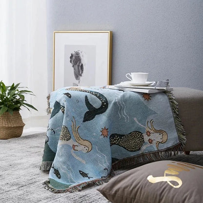 Mermaid Pattern Throw Blanket