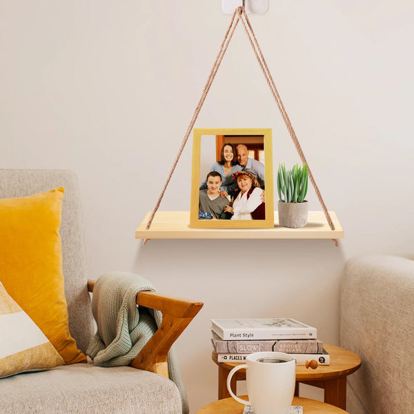 Wooden Hanging Swing Wall Shelf