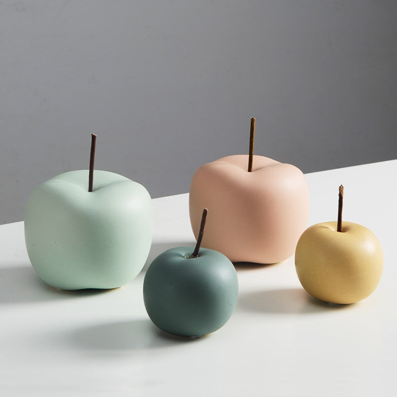 Matte Ceramic Apple Ornaments
