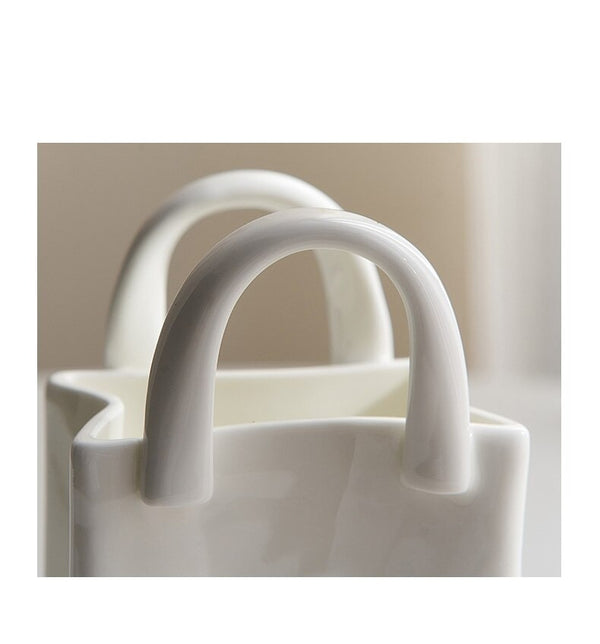 Ceramic Shopping Bag Shape Vase