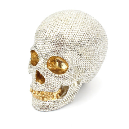 Reflective Golden Skull Sculpture