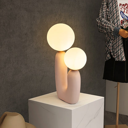 Organic Shape Twin Ball Table Lamp