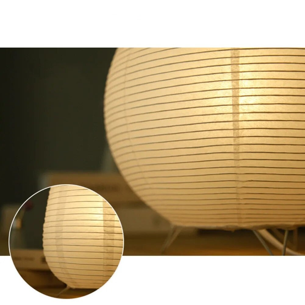 Japanese Wabi-Sabi Style Rice Paper Cylinder Lantern Lamp