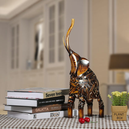 Metal Weaving Elephant Home Decor Sculpture