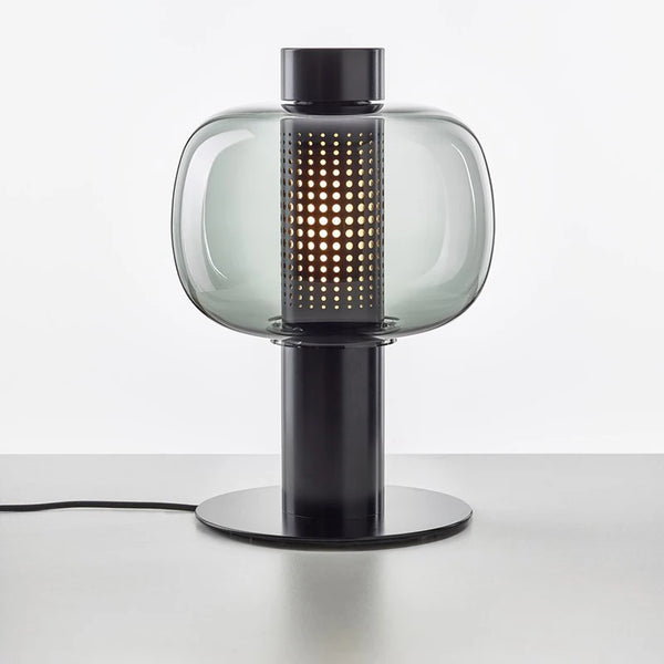 Lampe de table en verre à motif de pois de style hôtelier de luxe au design moderne