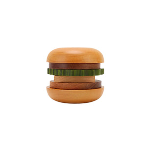 Magnetisches Burger-Getränkeuntersetzer-Set aus Massivholz