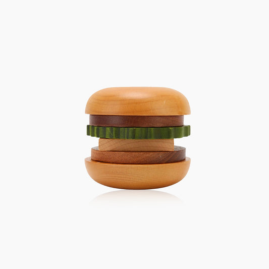 Solid Wood Magnetic Burger Drink Coaster Set