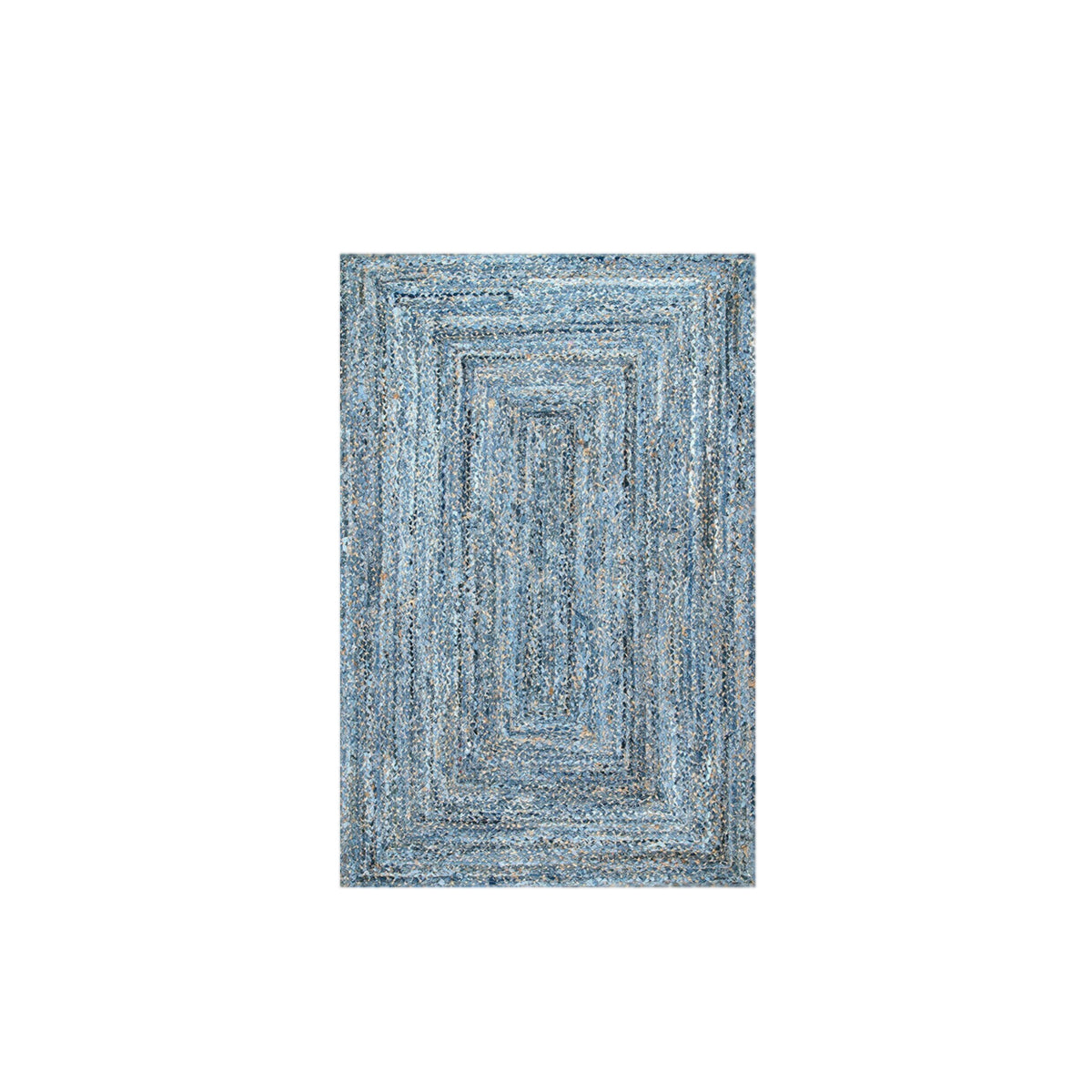 Hand-Braided Natural Jute and Denim Rug [Exclusive]