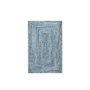 Hand-Braided Natural Jute and Denim Rug [Exclusive]