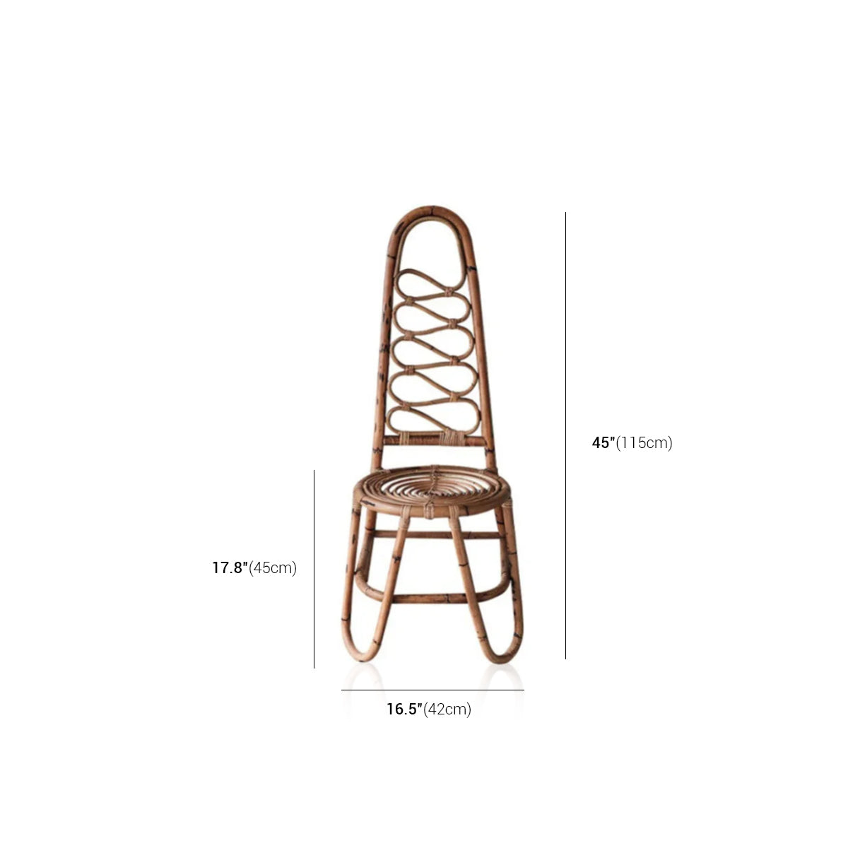 Hand-Crafted Japanese High Back Rattan Chair