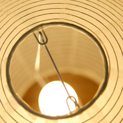 Japanese Wabi-Sabi Style Rice Paper Cylinder Lantern Lamp