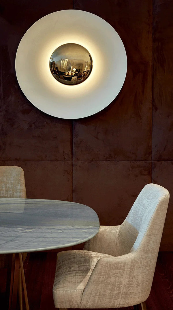 Minimalist Chrome UFO Wall Lamp