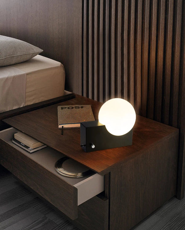 Chrome Metal Box Dimmable LED Table Lamp