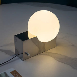 Chrome Metal Box Dimmable LED Table Lamp