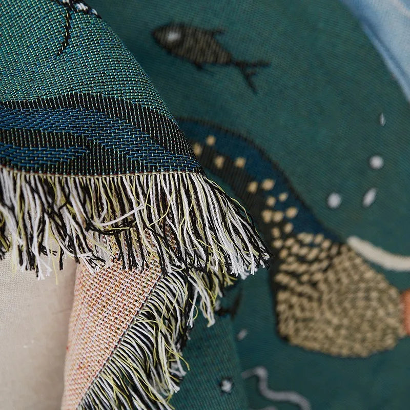 Mermaid Pattern Throw Blanket