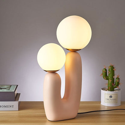 Organic Shape Twin Ball Table Lamp