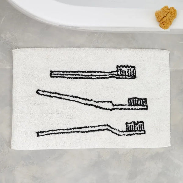 Tooth Brush Hand-Crafted Bath Mat