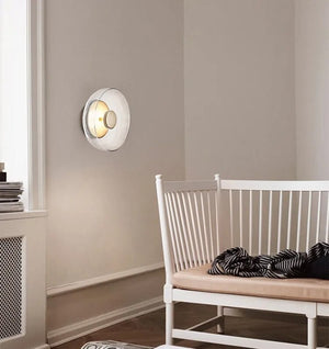 Lampe murale suspendue en forme de bol en verre