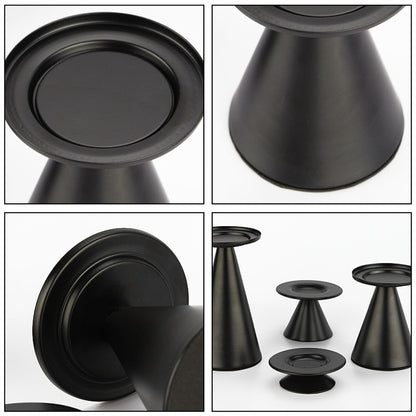 European Style Black Matte Metal Candle Stand