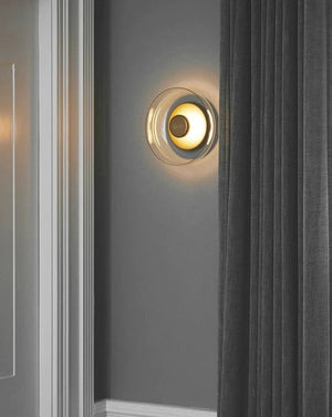 Lampe murale suspendue en forme de bol en verre