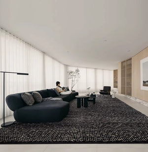 Indian Wool Hand-Woven Pebble Carpet Area Rug [Exclusive]