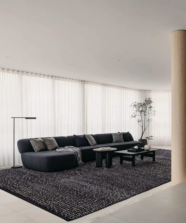 Indian Wool Hand-Woven Pebble Carpet Area Rug [Exclusive]