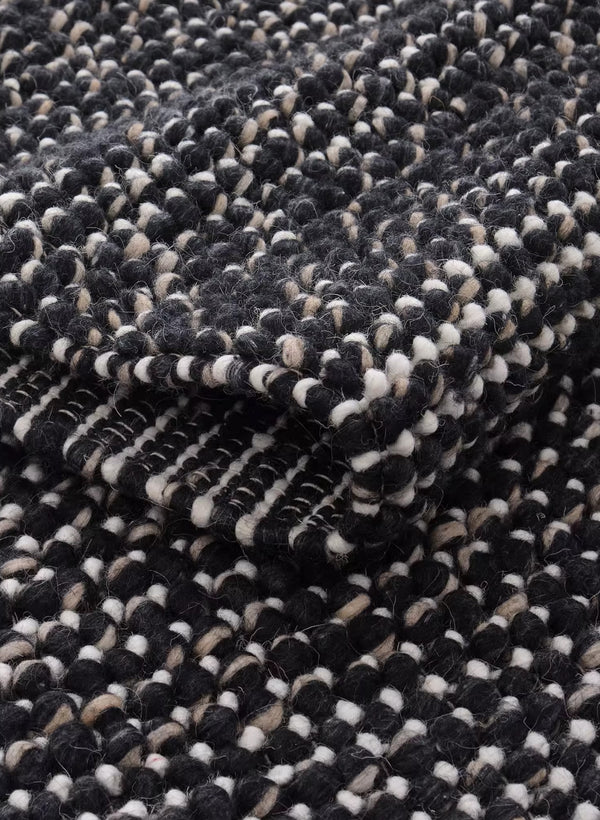 Indian Wool Hand-Woven Pebble Carpet Area Rug [Exclusive]