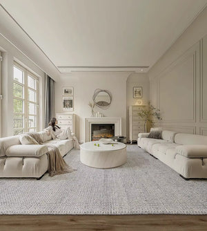 Indian Wool Hand-Woven Pebble Carpet Area Rug [Exclusive]